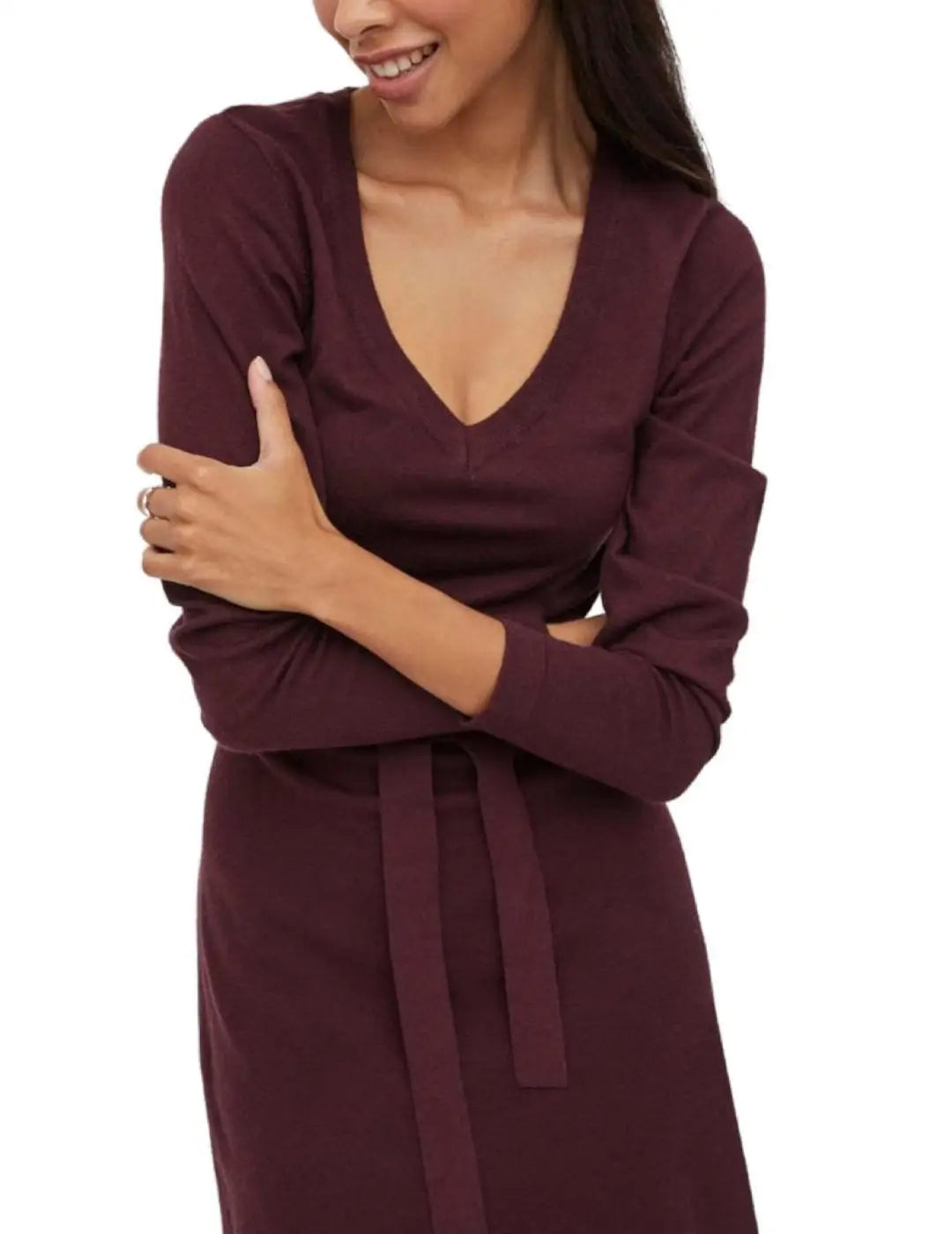 Knitted Long Sleeve Women Short Dress