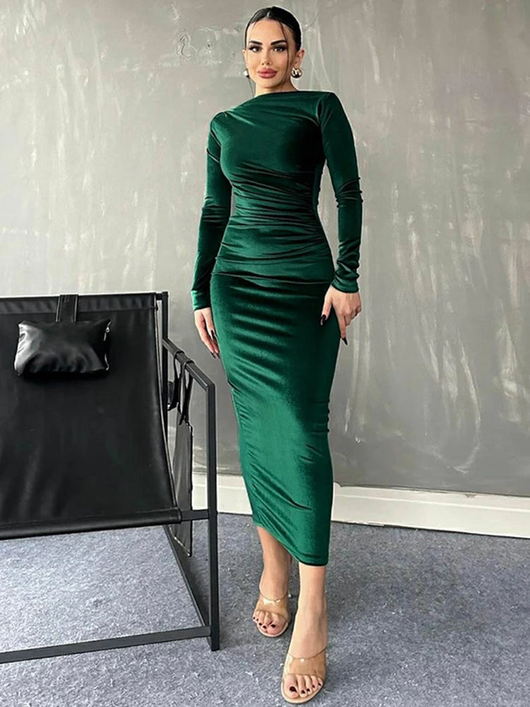 Velvet Long Sleeve Dress