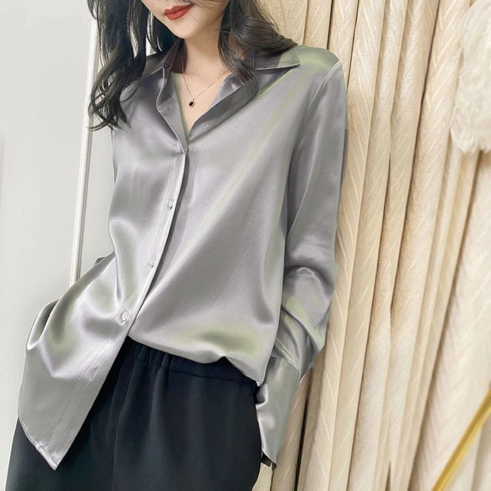 Satin Long Sleeved Shirt