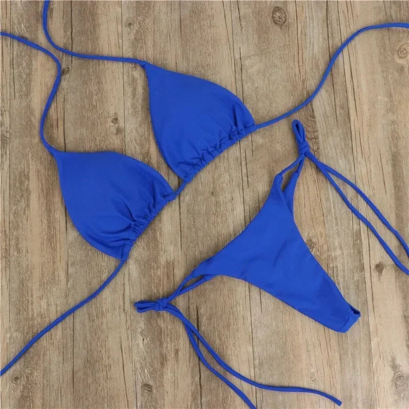 Solid G-String Bikini