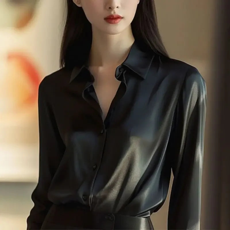 Elegant Long Sleeve Black Shirt