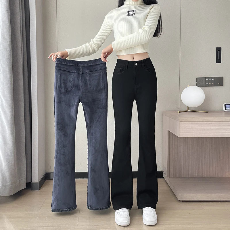 Plush Flared Jeans