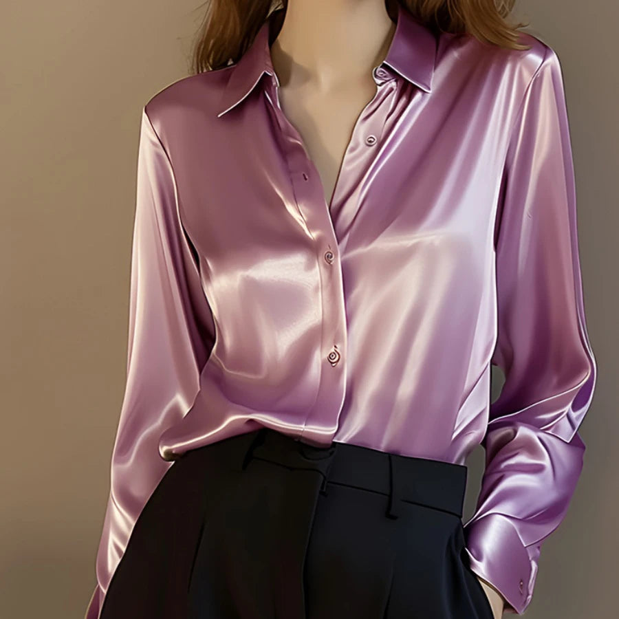 Satin Long Sleeved Shirt