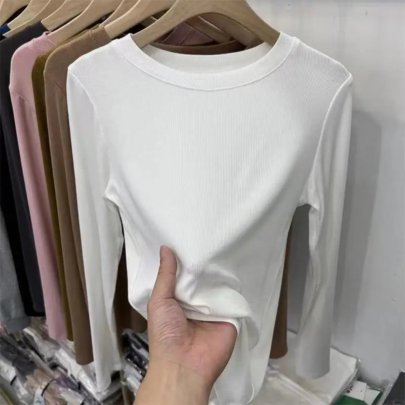 Slim T-Shirt Top  Long Sleeve Elastic