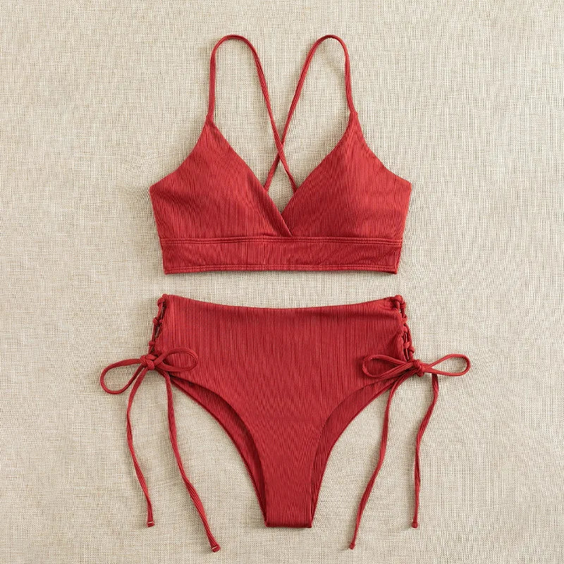 V-Neck Split Bikini