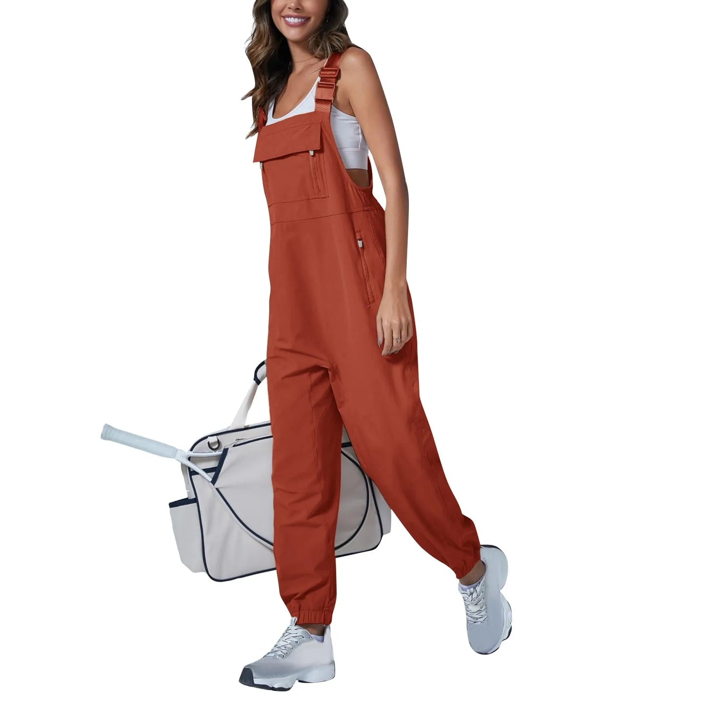 Button Strap Jumpsuits