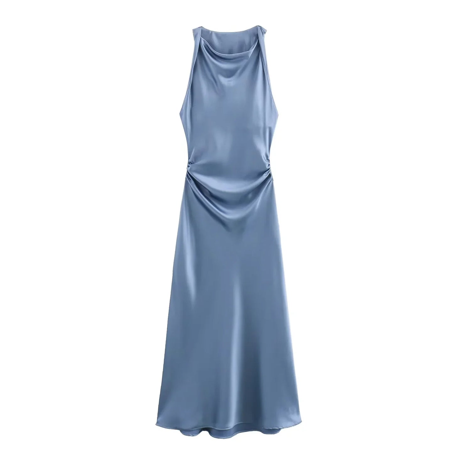 Satin Long Midi Dress