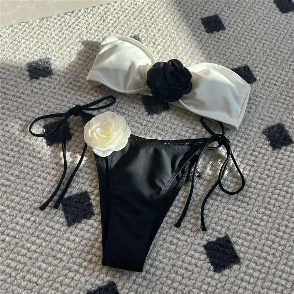 Flower Thong Bikini