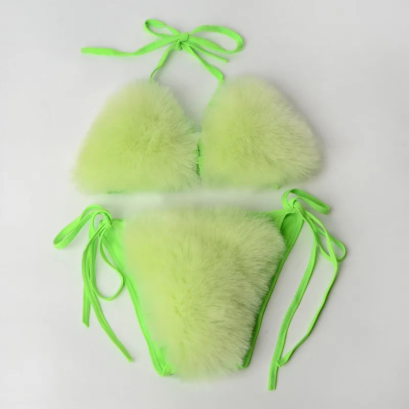 Plush Fur Bikinis