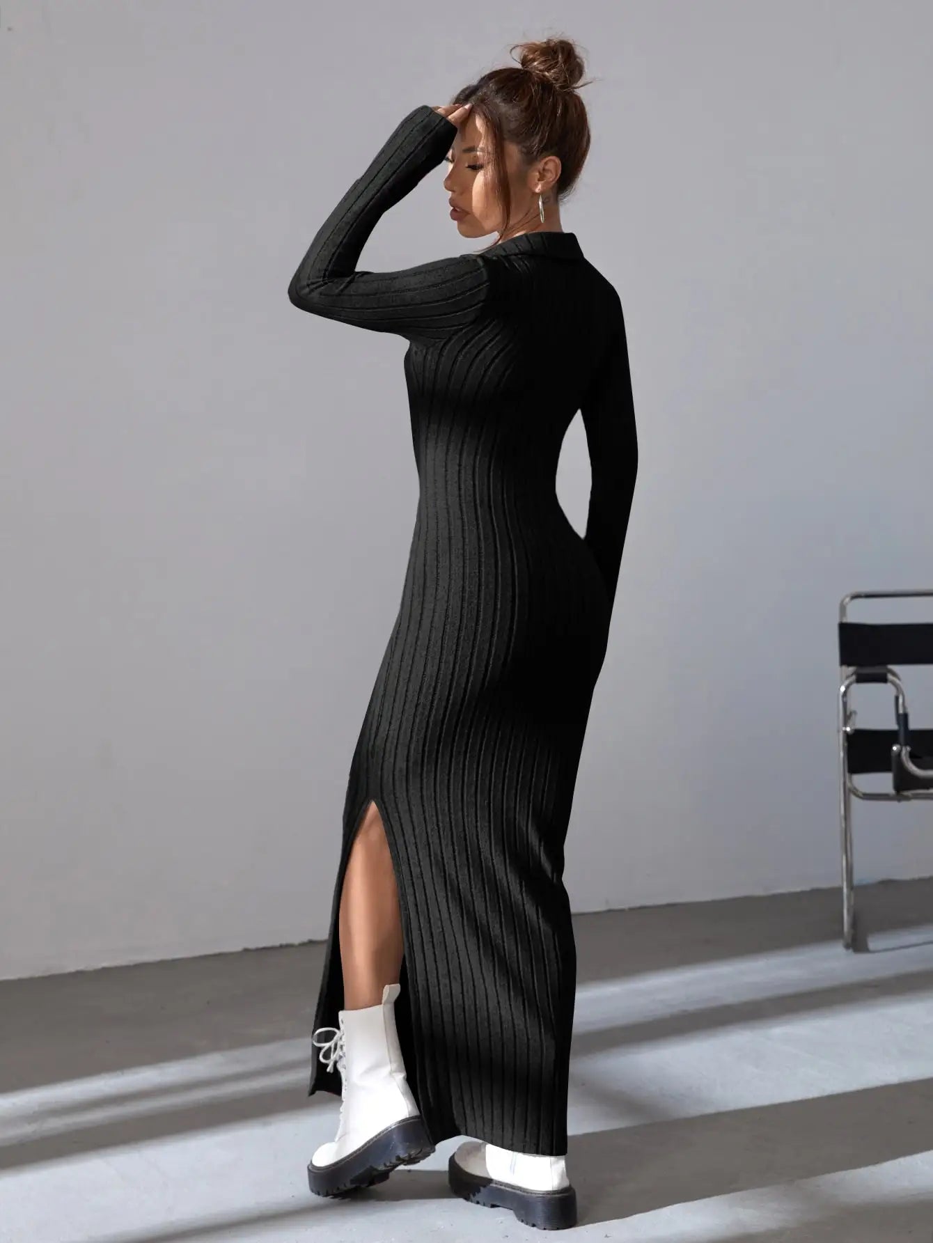 Black Pit Strip Dress