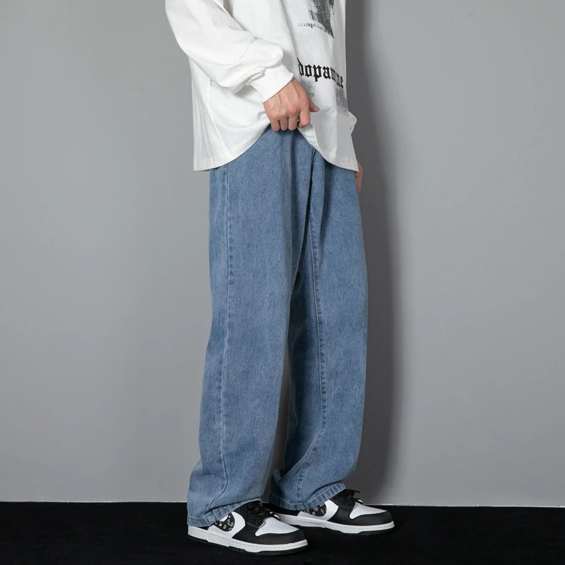 Straight Denim Wide-leg Pants