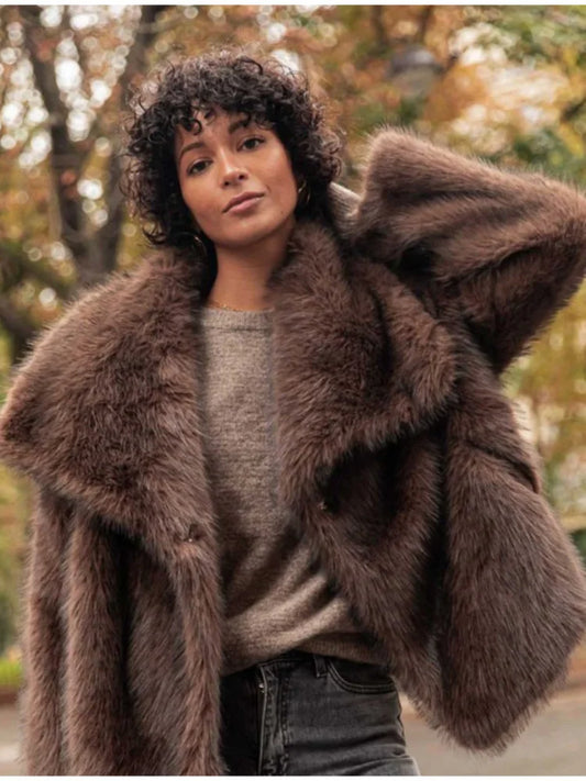 Brown Faux Fur Jacket