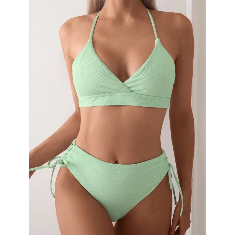 V-Neck Split Bikini