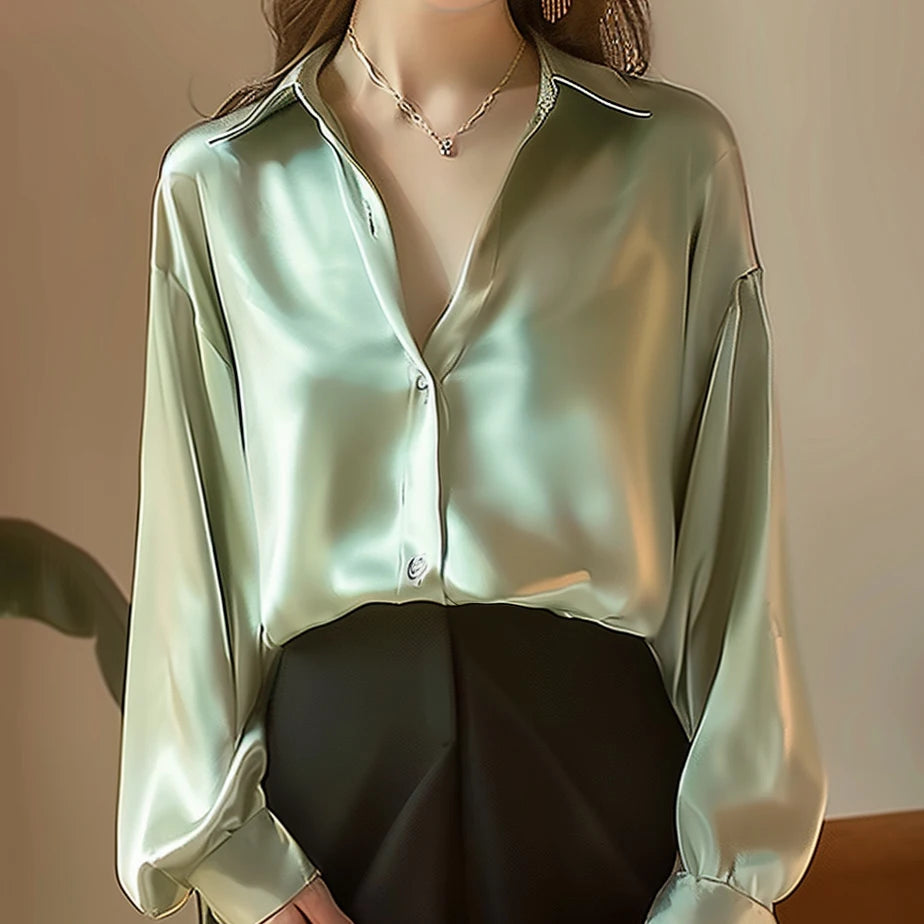 Satin Long Sleeved Shirt