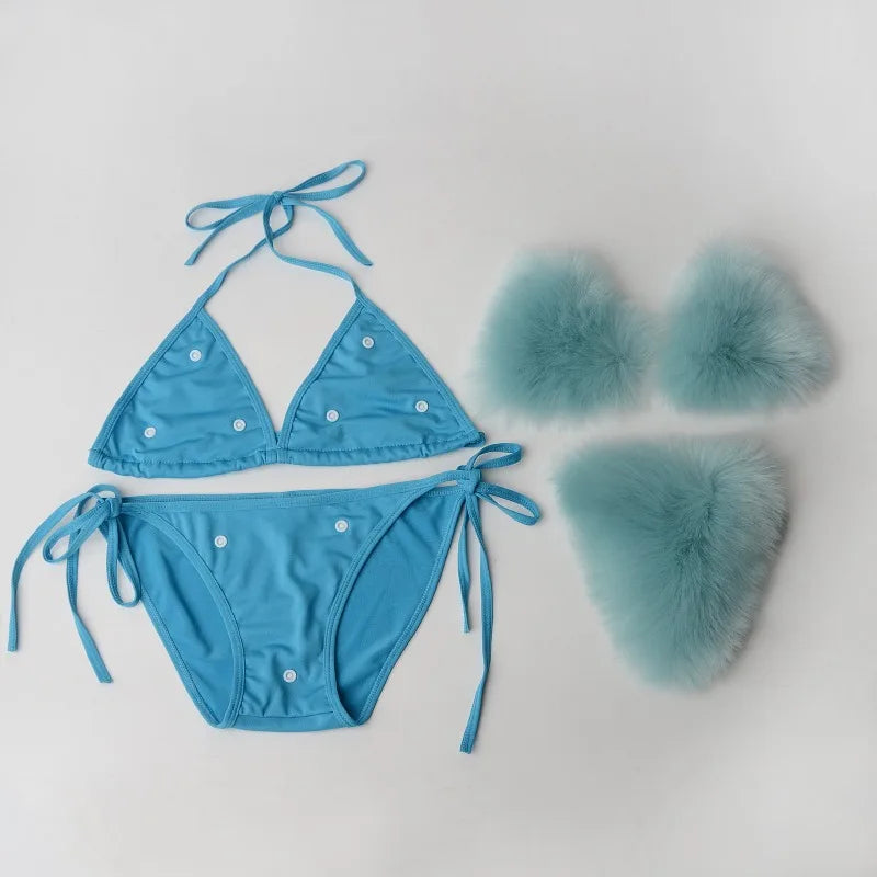 Plush Fur Bikinis