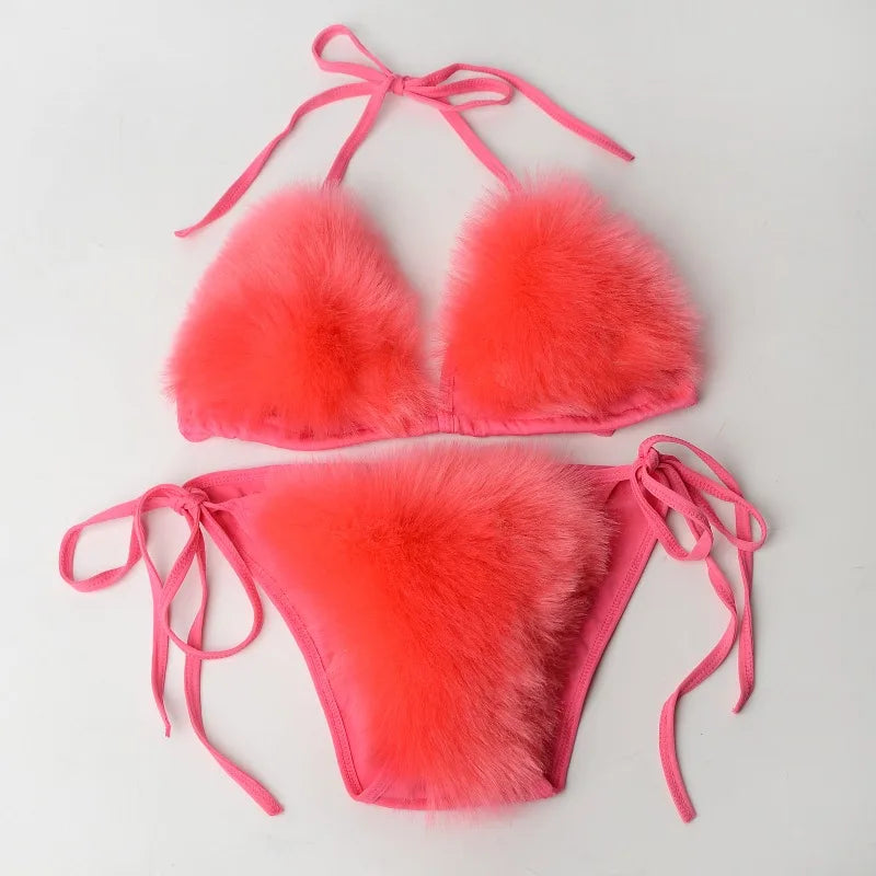 Plush Fur Bikinis