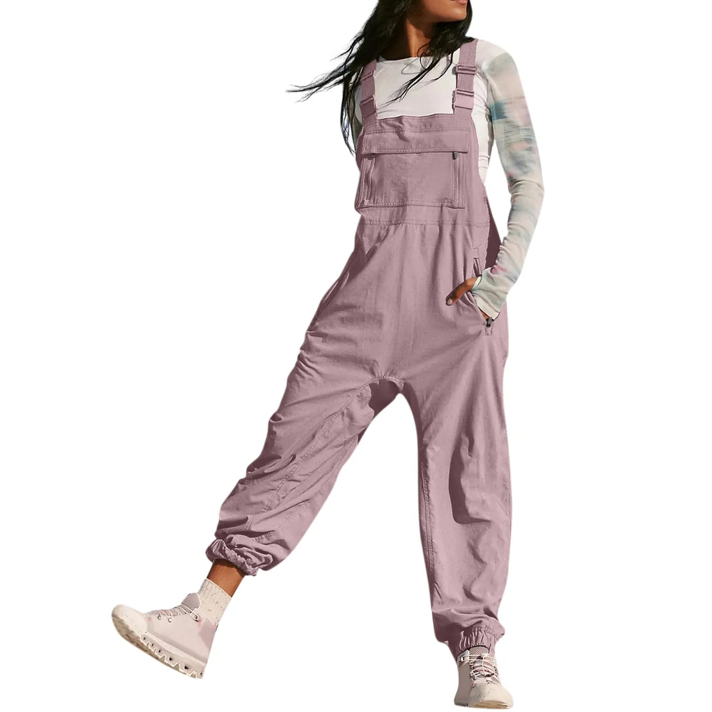 Button Strap Jumpsuits