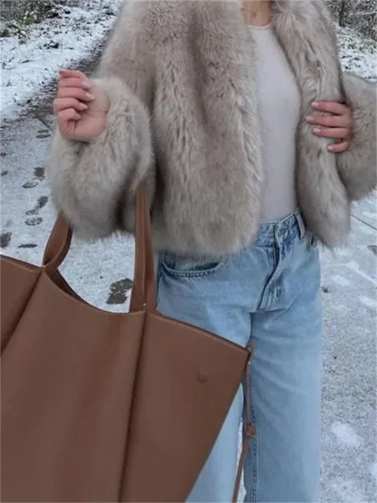 Fluffy Fur Long Sleeve Jacket