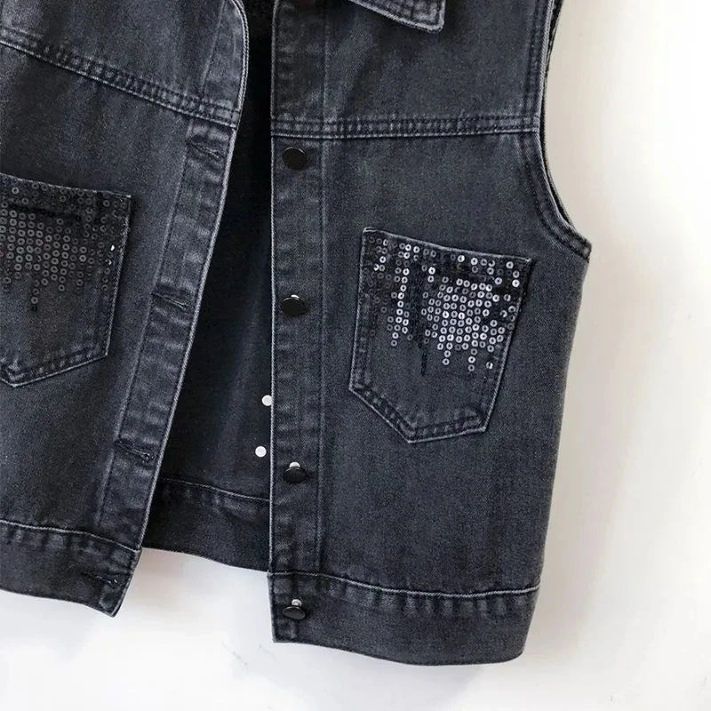 Leeveless Denim Jeans Jacket