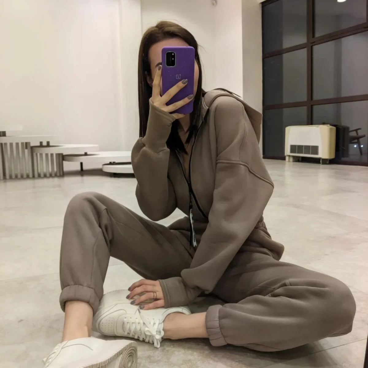 Zip-up hooded Jumpsuits