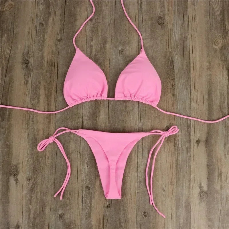 Solid G-String Bikini