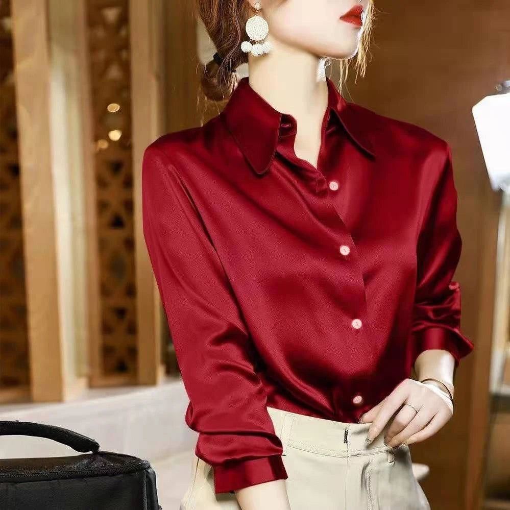 Satin Long Sleeved Shirt