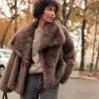 Brown Faux Fur Jacket