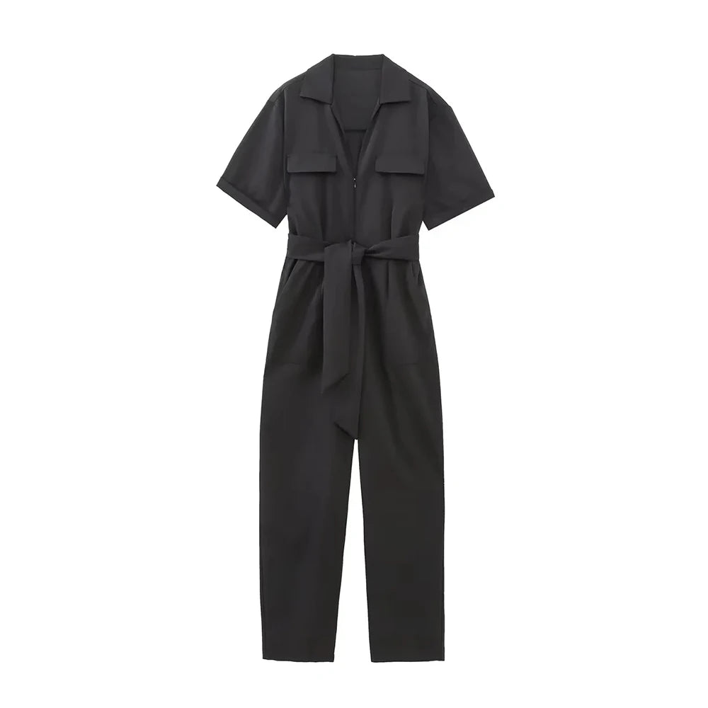 Front Zipper Jumpsuits