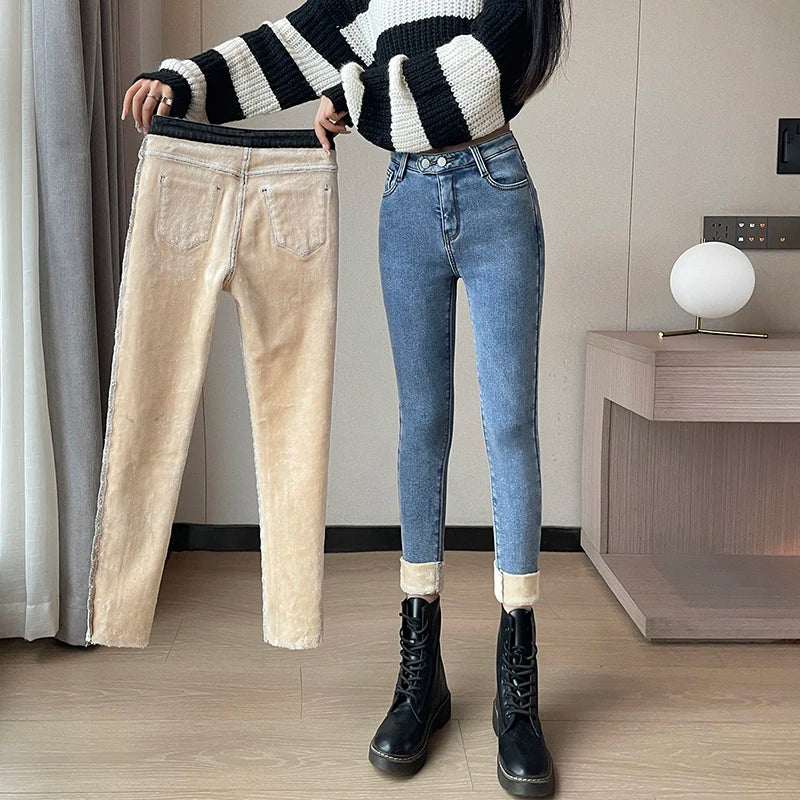 Thick Velvet Women Jeans