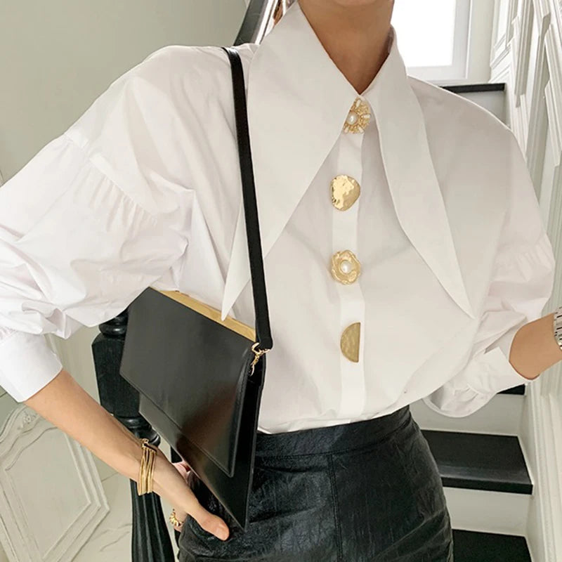 White Elegant Pearl Shirts