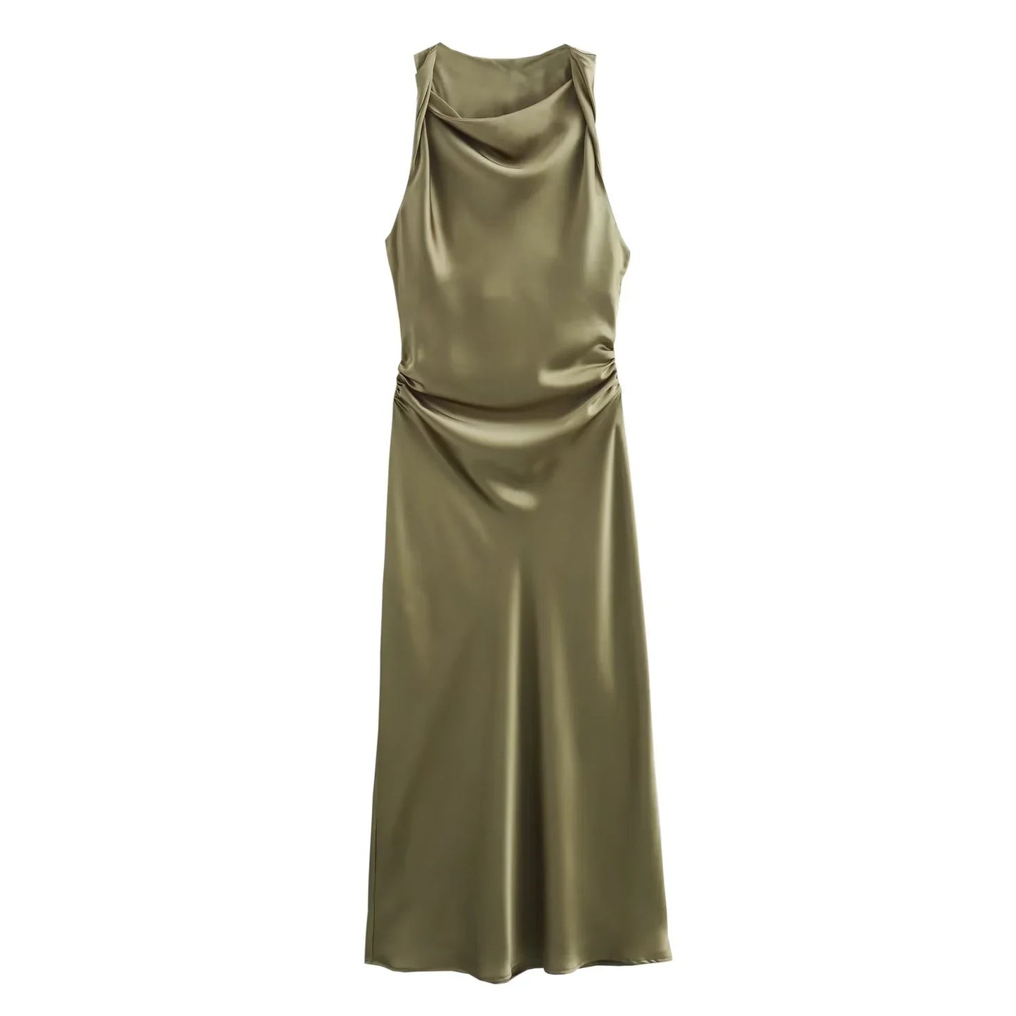 Satin Long Midi Dress