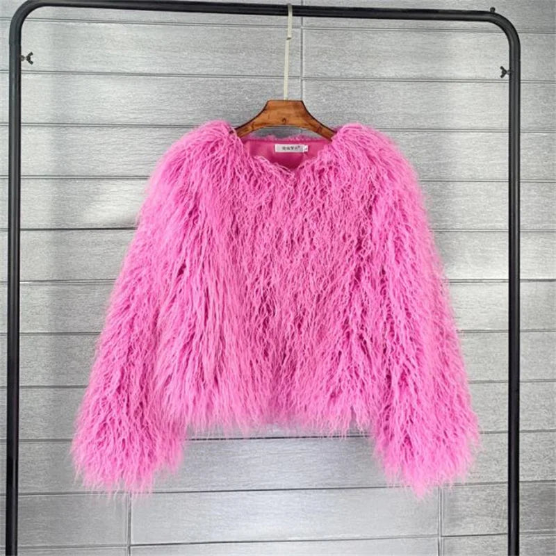 Pink Plush Fur Jacket