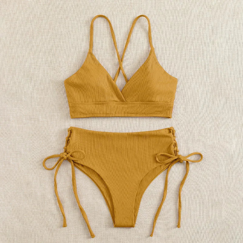 V-Neck Split Bikini