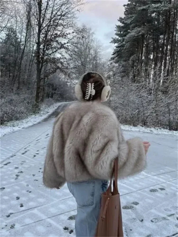 Fluffy Fur Long Sleeve Jacket