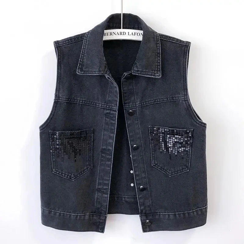 Leeveless Denim Jeans Jacket