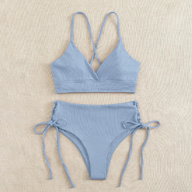 V-Neck Split Bikini