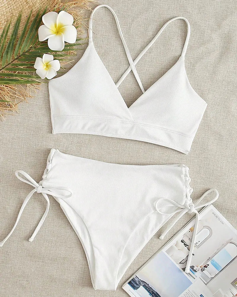 V-Neck Split Bikini