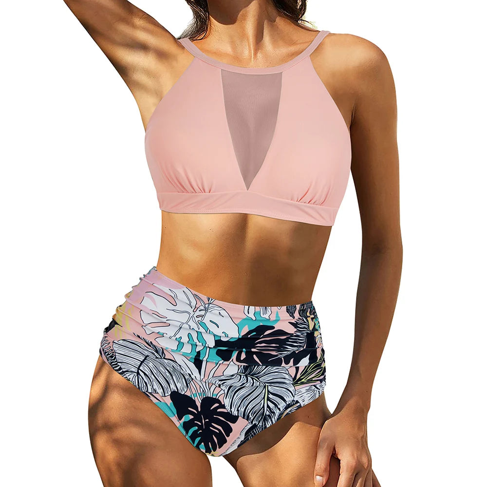 Print High-Waist Bikini