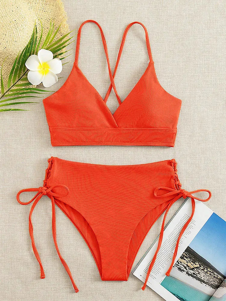 V-Neck Split Bikini