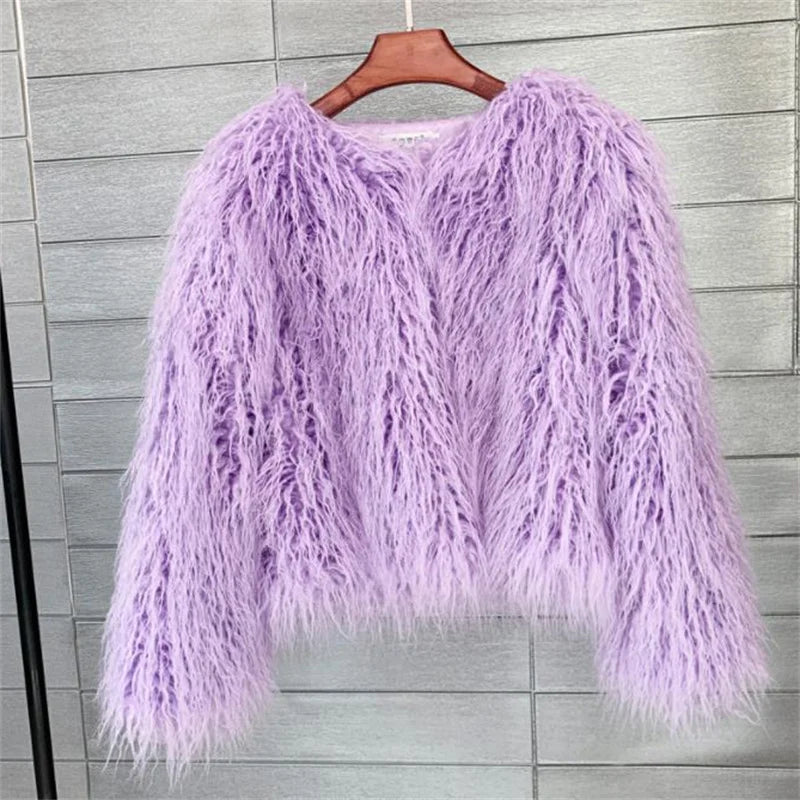 Pink Plush Fur Jacket