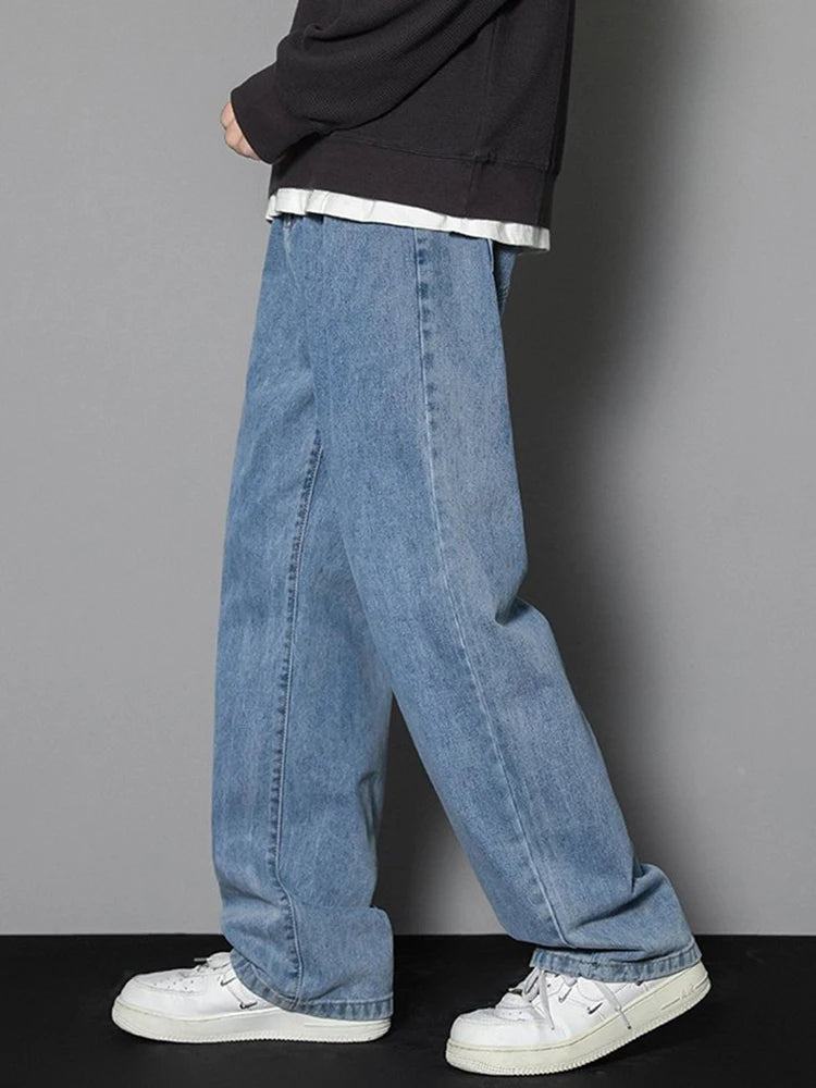 Straight Denim Wide-leg Pants