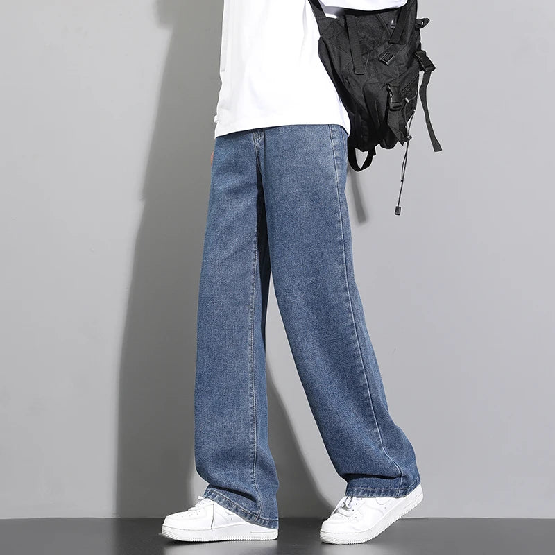 Straight Denim Wide-leg Pants