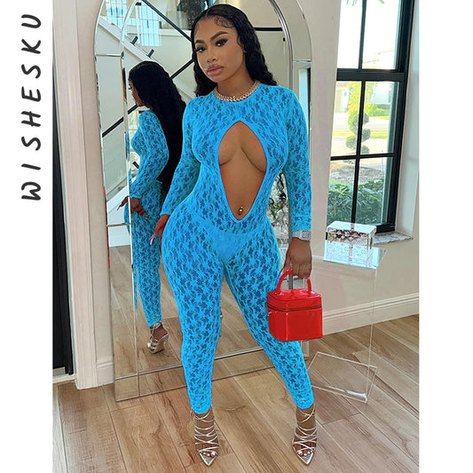 Mesh See Through Jumpsuits