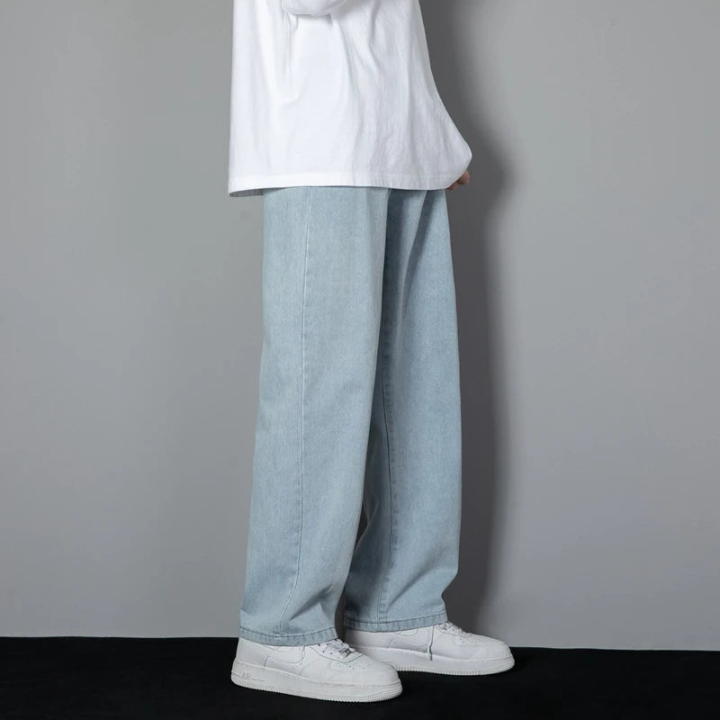 Straight Denim Wide-leg Pants