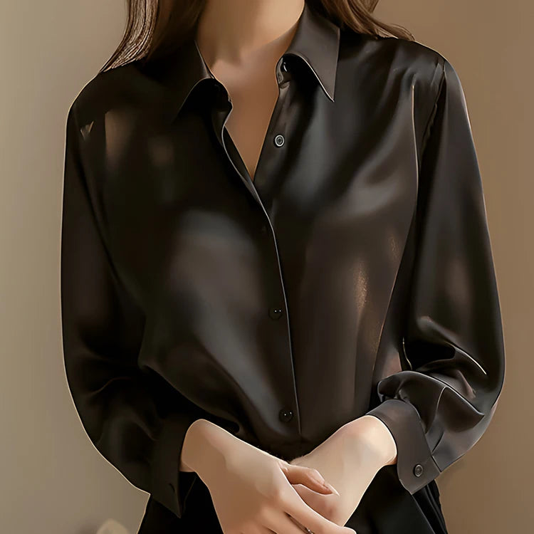 Satin Long Sleeved Shirt