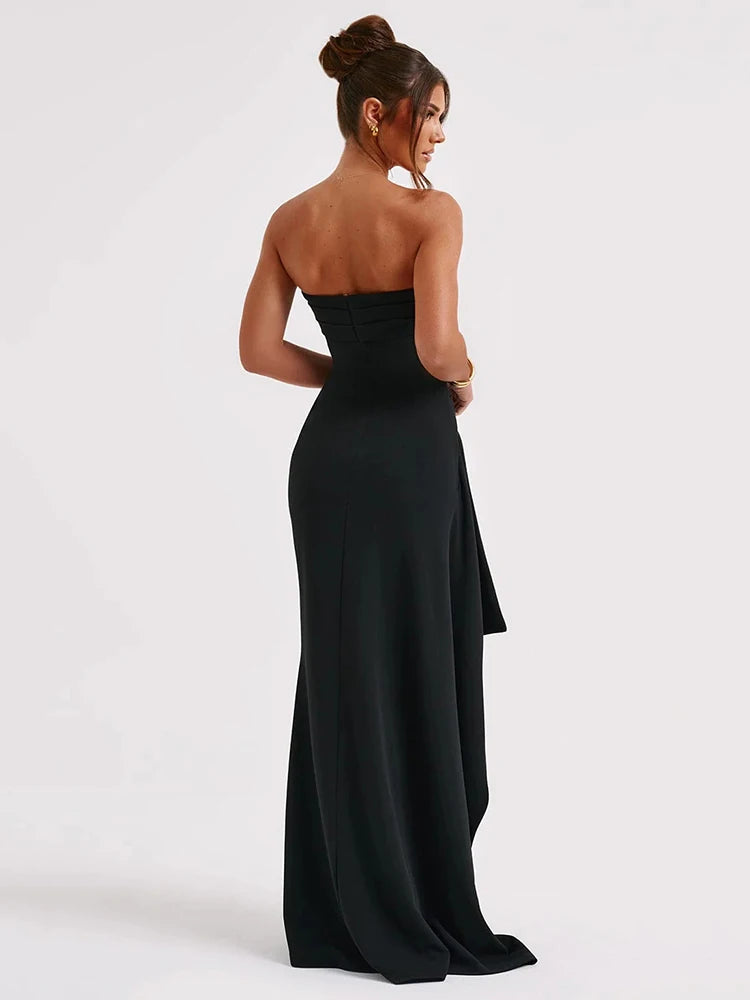 Maxi Dress Black Off-shoulder