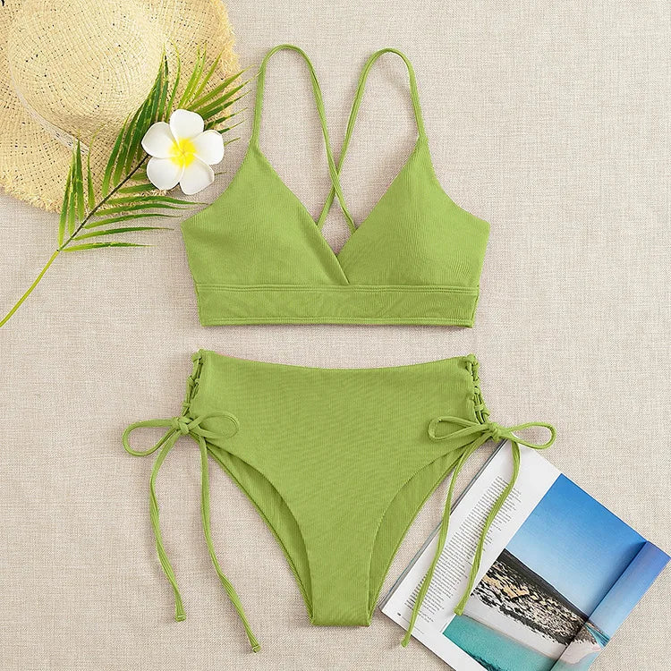 V-Neck Split Bikini