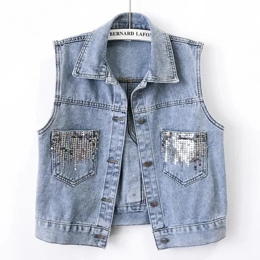 Leeveless Denim Jeans Jacket