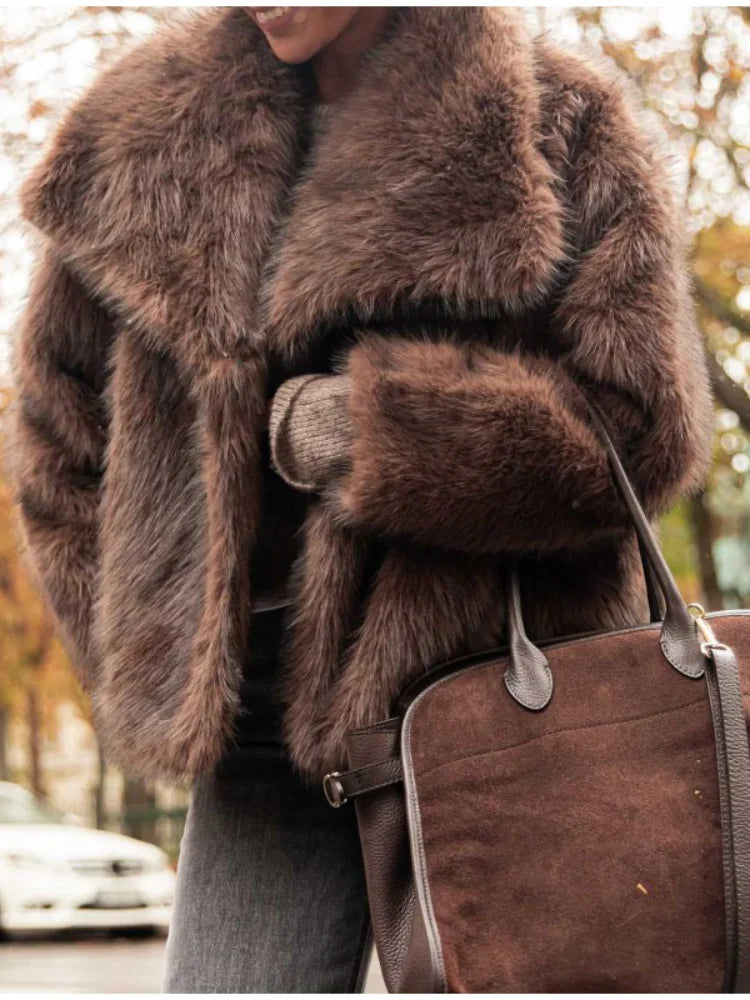 Brown Faux Fur Jacket