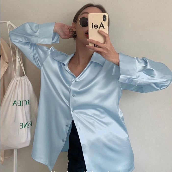 Satin Long Sleeved Shirt